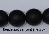 CBS08 15.5 inches 18mm round black stone beads wholesale