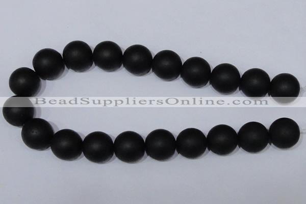 CBS08 15.5 inches 18mm round black stone beads wholesale