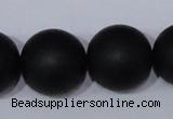 CBS09 15.5 inches 20mm round black stone beads wholesale