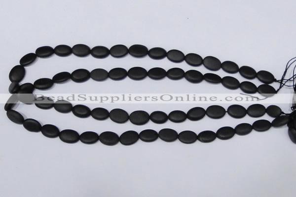 CBS10 15.5 inches 10*12mm oval black stone beads wholesale