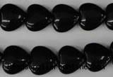 CBS232 15.5 inches 14*14mm heart blackstone beads wholesale