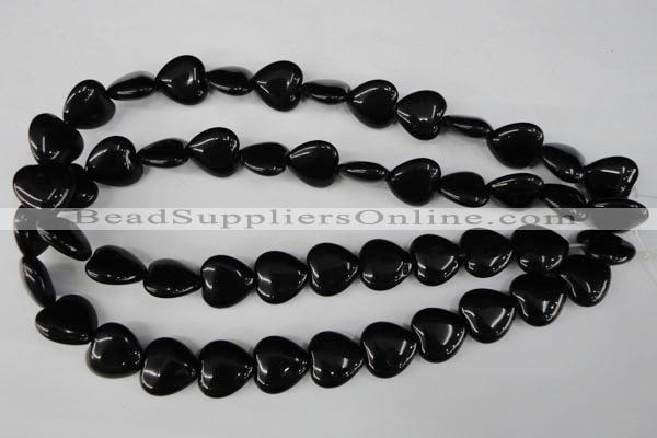 CBS233 15.5 inches 16*16mm heart blackstone beads wholesale