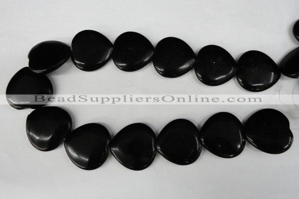 CBS236 15.5 inches 30*30mm heart blackstone beads wholesale