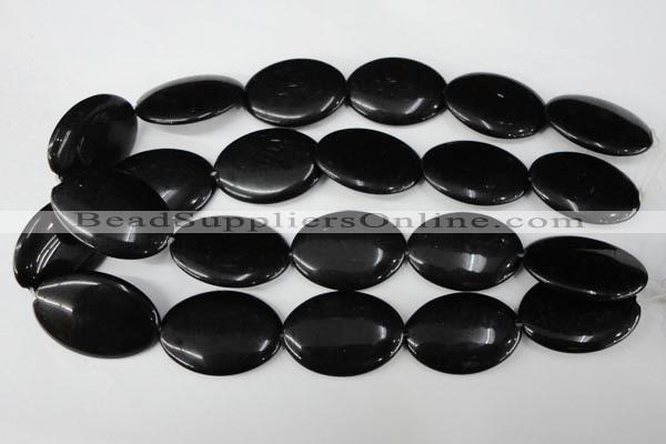 CBS254 15.5 inches 25*35mm oval blackstone beads wholesale