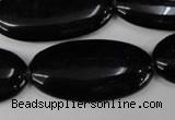 CBS255 15.5 inches 18*40mm oval blackstone beads wholesale