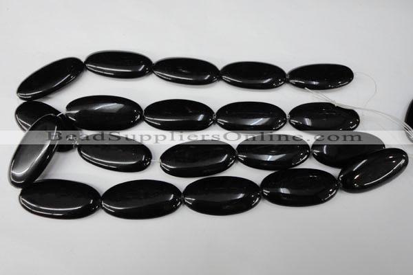 CBS255 15.5 inches 18*40mm oval blackstone beads wholesale