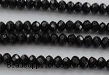 CBS506 15.5 inches 2*3mm faceted rondelle A grade black spinel beads