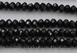 CBS507 15.5 inches 2*4mm faceted rondelle A grade black spinel beads