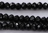 CBS508 15.5 inches 4*6mm faceted rondelle A grade black spinel beads