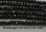 CBS531 15.5 inches 1.5*2.5mm faceted rondelle black spinel beads