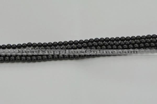 CBS539 15.5 inches 4mm round black spinel beads wholesale