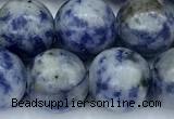 CBS615 15 inches 10mm round blue spot stone beads, 2mm hole