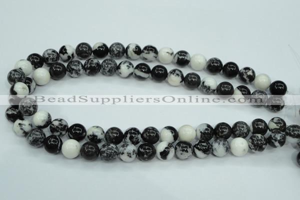 CBW104 15.5 inches 12mm round black & white jasper beads