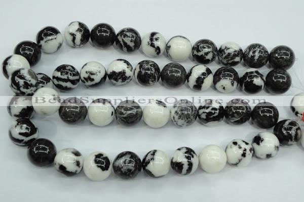 CBW107 15.5 inches 18mm round black & white jasper beads