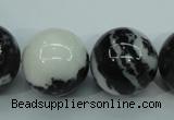 CBW108 15.5 inches 20mm round black & white jasper beads