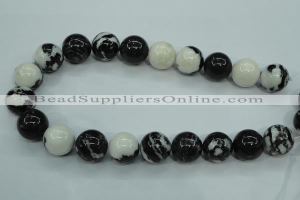 CBW108 15.5 inches 20mm round black & white jasper beads