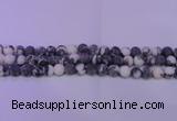 CBW150 15.5 inches 4mm round matte black & white jasper beads