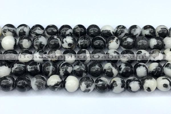 CBW186 15 inches 10mm round black & white jasper beads, 2mm hole