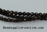 CBZ102 15.5 inches 4mm faceted round bronzite gemstone beads