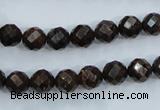 CBZ103 15.5 inches 6mm faceted round bronzite gemstone beads