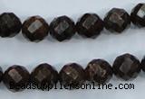 CBZ105 15.5 inches 10mm faceted round bronzite gemstone beads