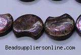 CBZ111 15.5 inches 15*18mm curved moon bronzite gemstone beads