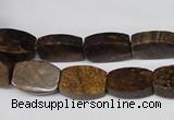 CBZ426 15.5 inches 10*14mm flat drum bronzite gemstone beads