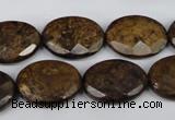 CBZ439 15.5 inches 15*20mm faceted oval bronzite gemstone beads