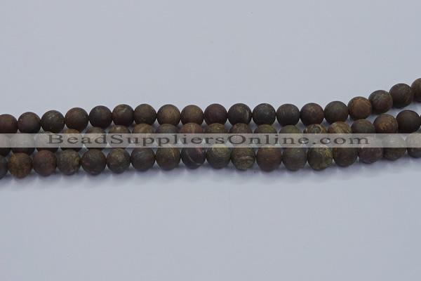 CBZ602 15.5 inches 8mm round matte bronzite beads wholesale