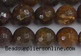 CBZ614 15.5 inches 12mm faceted round bronzite gemstone beads