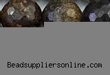 CBZ642 15 inches 10mm faceted round bronzite gemstone beads