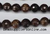 CBZ95 15.5 inches 10mm faceted round bronzite gemstone beads