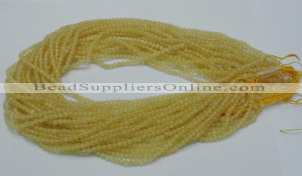 CCA01 15.5 inches 3mm round yellow calcite gemstone beads wholesale