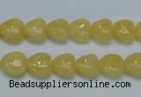 CCA11 15.5 inches 10*10mm heart yellow calcite gemstone beads