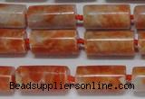 CCA465 15.5 inches 8*16mm tube orange calcite gemstone beads