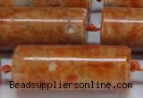 CCA468 15.5 inches 15*40mm tube orange calcite gemstone beads