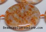 CCA480 15.5 inches 40mm flat round orange calcite gemstone beads