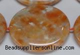 CCA488 15.5 inches 32*37mm oval orange calcite gemstone beads