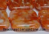 CCA495 15.5 inches 30mm square orange calcite gemstone beads