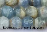 CCA546 15 inches 7.5mm - 8mm round blue calcite beads