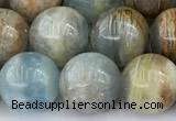 CCA548 15 inches 10.5mm - 11mm round blue calcite beads