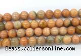 CCA554 15.5 inches 12mm round peach calcite gemstone beads