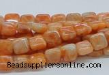 CCA56 15.5 inches 8*8mm square orange calcite gemstone beads