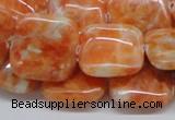 CCA58 15.5 inches 20*20mm square orange calcite gemstone beads