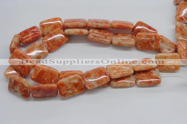 CCA60 15.5 inches 22*30mm rectangle orange calcite gemstone beads