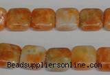 CCA72 15.5 inches 12*12mm square orange calcite gemstone beads