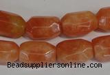 CCA76 15.5 inches 13*18mm faceted nuggets orange calcite gemstone beads