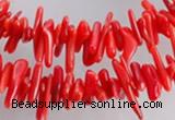 CCB02 15.5 inch 2*8mm irregular branch red coral beads Wholesale