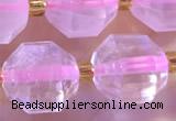 CCB1000 15 inches 9*10mm faceted rose quartz beads