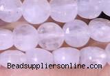 CCB1031 15 inches 4mm faceted coin white moonstone beads